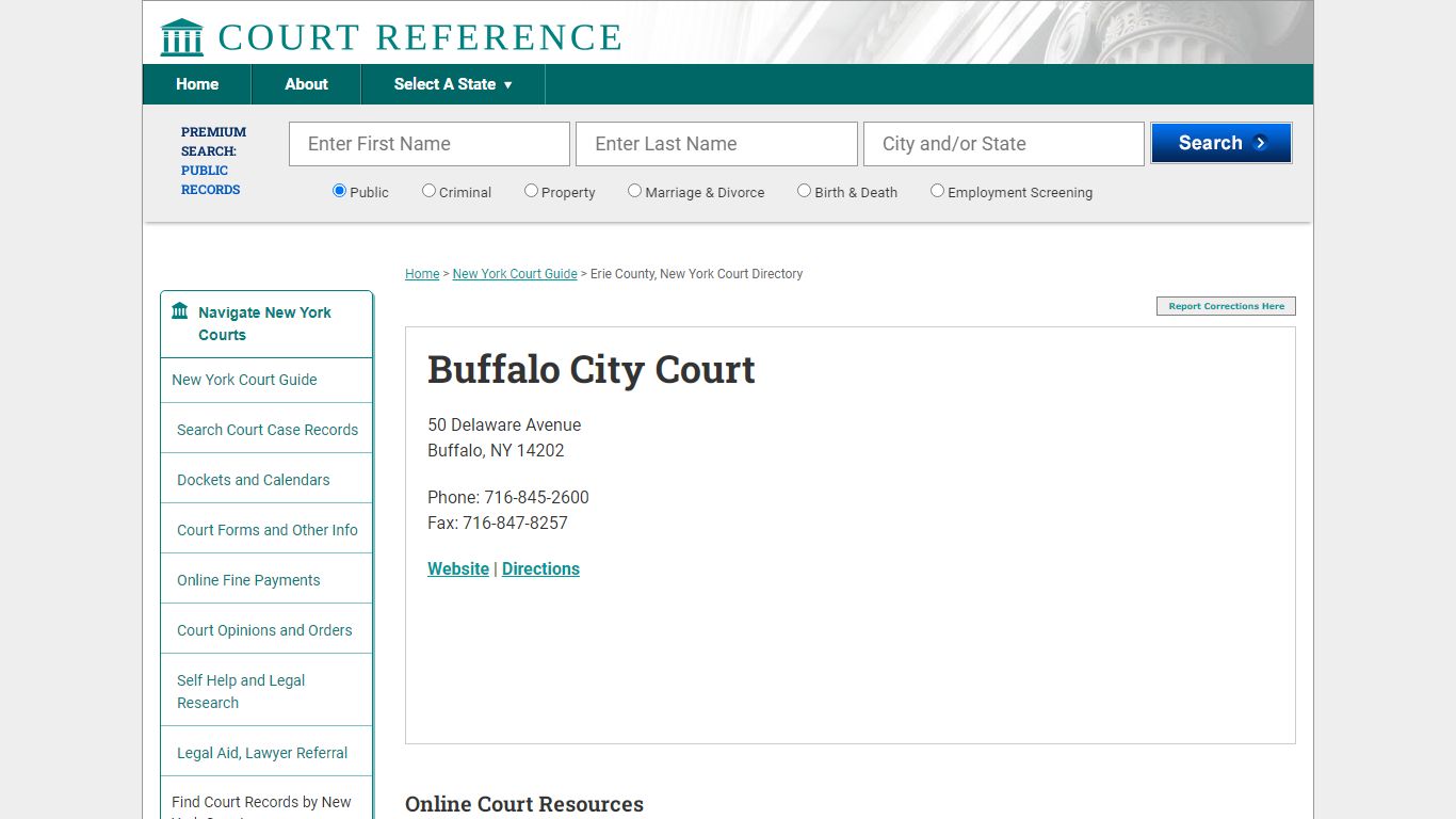 Buffalo City Court - Court Records Directory